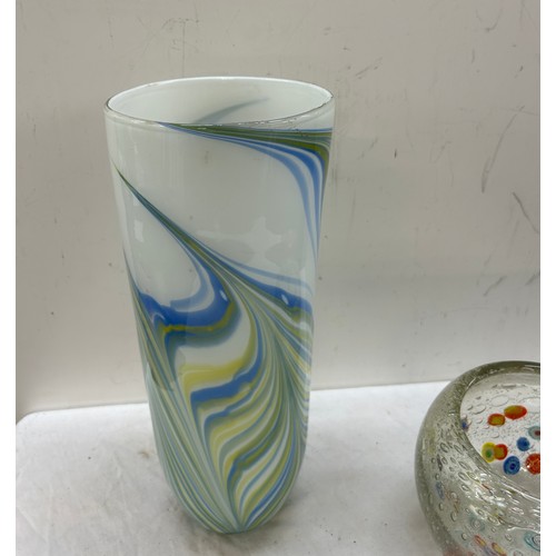 61 - Two Pieces of Art glass includes a vase and bowl