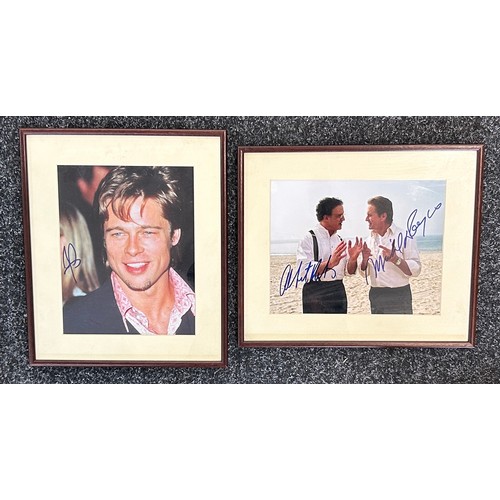 72 - Authentic framed signed autograph by Michael Douglas and Brooks, Brad Pitt approximate frame measure... 