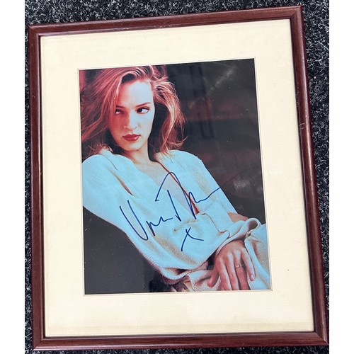 87 - Authentic framed signed autograph by Kate Beckinsale, Uma Thurman, Goldie Hawn, approximate frame me... 