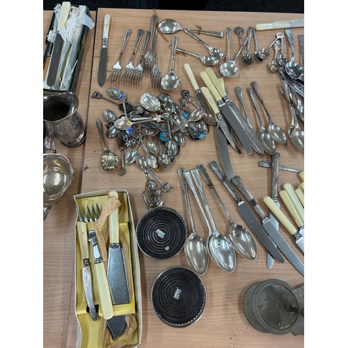 215 - Large selection of silver plated cutlery etc