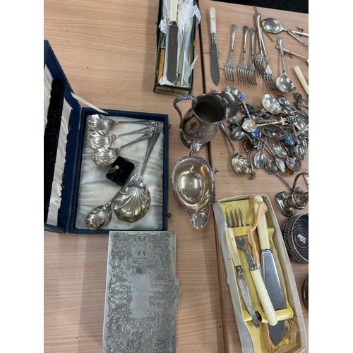 215 - Large selection of silver plated cutlery etc