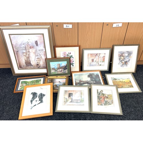 103 - Selection of framed prints, various sizes and scene's, largest measures 27.5 by 24.5 inches