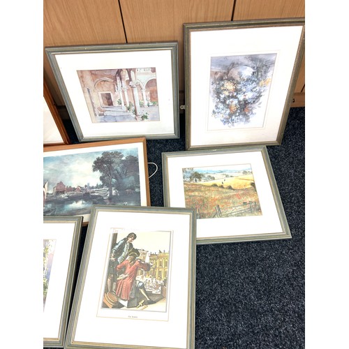 103 - Selection of framed prints, various sizes and scene's, largest measures 27.5 by 24.5 inches