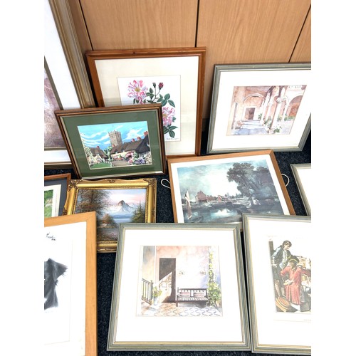 103 - Selection of framed prints, various sizes and scene's, largest measures 27.5 by 24.5 inches