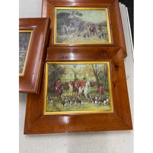 89 - Selection of Hunting scene prints 11 inches tall 13 inches wide