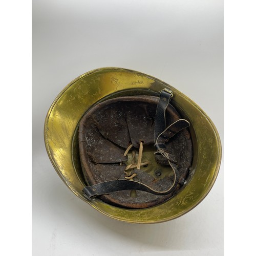 141A - Vintage French brass Fireman's helmet