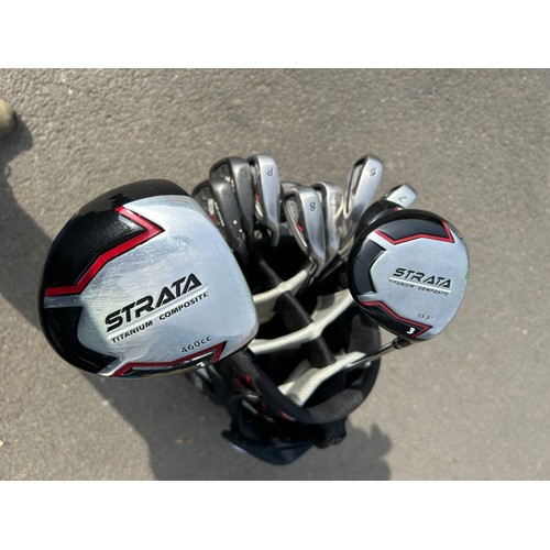 262 - Strata golf bag and a selection of clubs to include Strata etc