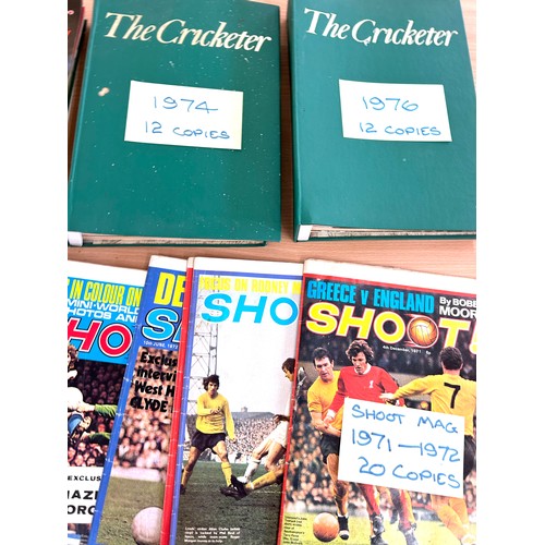 232 - Selection of vintage cricket and shoot football magazines 1970's