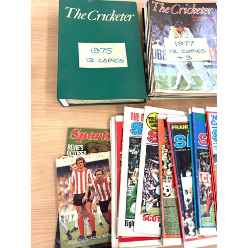 232 - Selection of vintage cricket and shoot football magazines 1970's