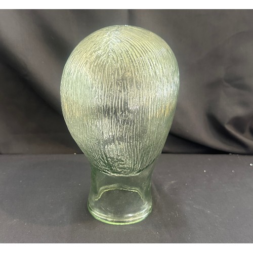 68 - Vintage Glass Mannequin Head Display Hat Glasses Stand With Flapper Hairstyle possibly for Milliners... 