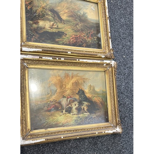 9 - Pair of Victorian animal scene prints measures approximately  18 inches wide 13 inches tall