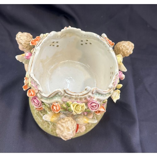 1 - Small Meissen style cherub bowl, Height 7 inches, diameter 8 inches