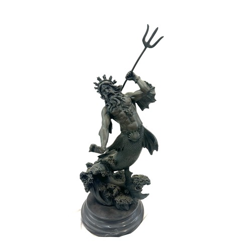 98 - Vintage bronzed figure of Briseida God of the Sea overall height 15 inches