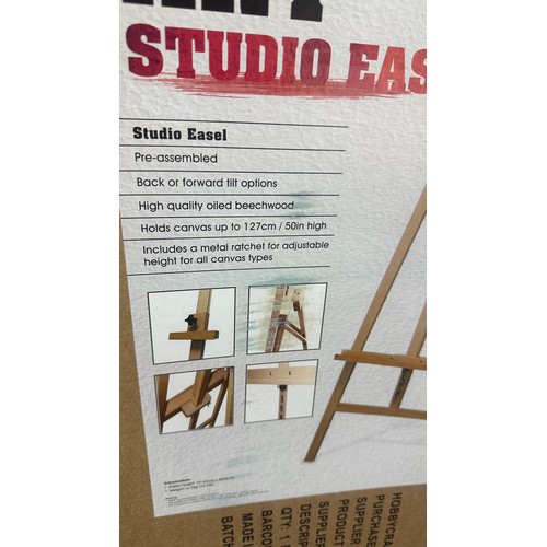 182 - Wooden studio easel ( please refer to images for measurements )