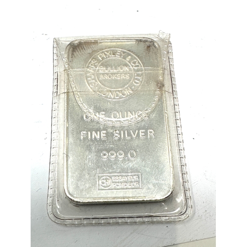 2 - sharps pixley & Co one ounce fine 999.0 silver ingot bar