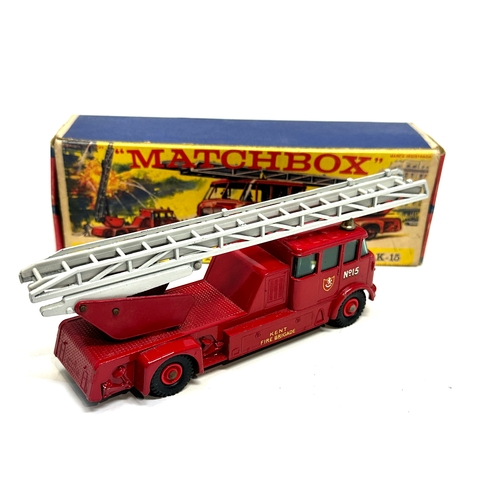 543 - Lesney Matchbox King Size K-15 Merryweather Fire Engine Darker Red with Box