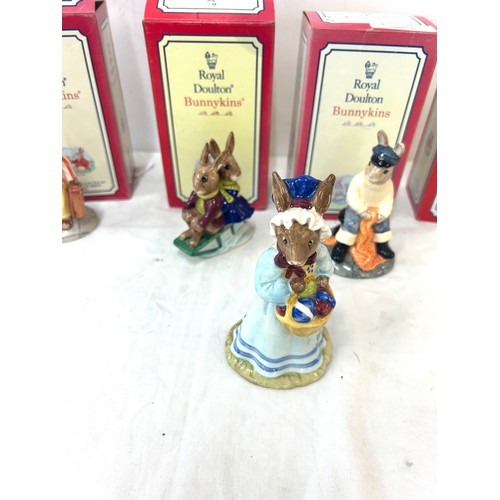 44 - Selection Royal Doulton Bunny kins figurines to include ' Billie and Bunte sleigh ride', ' Fisherman... 