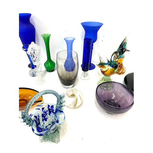 169 - Selection of coloured glassware to include Murano