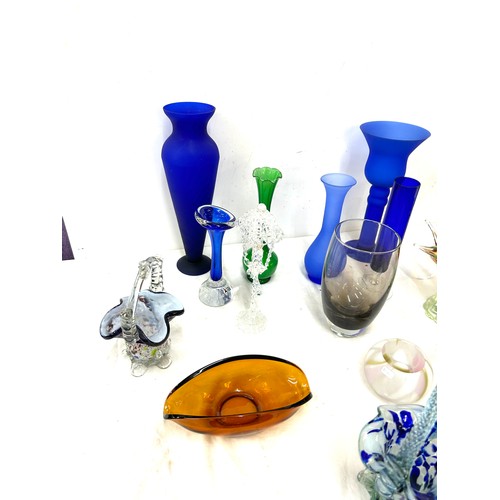 169 - Selection of coloured glassware to include Murano