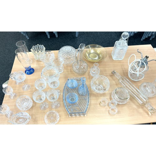 279 - Selection of glassware to include decanters, lamp etc