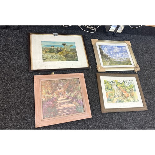 185 - Four framed pictures largest measures 27 inches wide by 21 inches tall