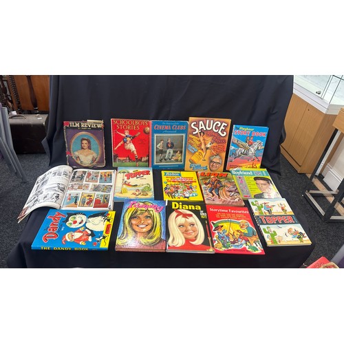 144 - Quantity of vintage annuals to include ' School boy stories', Old cinema ones etc