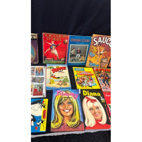 144 - Quantity of vintage annuals to include ' School boy stories', Old cinema ones etc