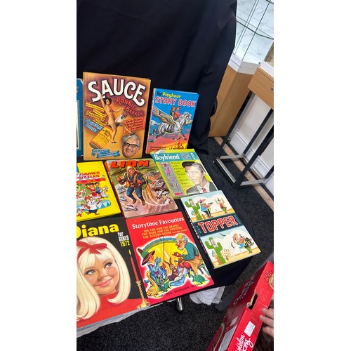 144 - Quantity of vintage annuals to include ' School boy stories', Old cinema ones etc