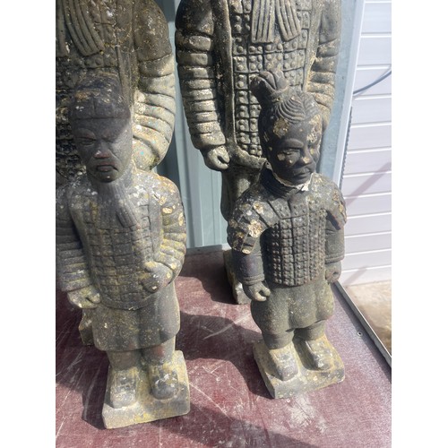 100T - Set of 4 Oriental Garden statues height approximately 24 inches