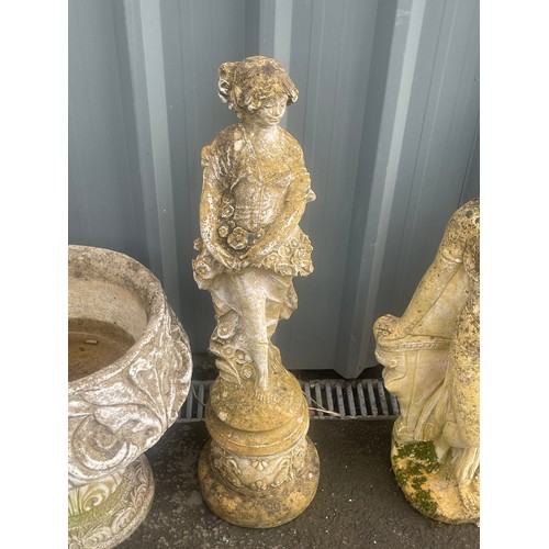 101B - Tall concrete garden statue, height approximately 30 inches tall