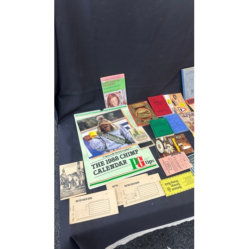 108 - Selection of vintage items ration books, butter stamp books etc