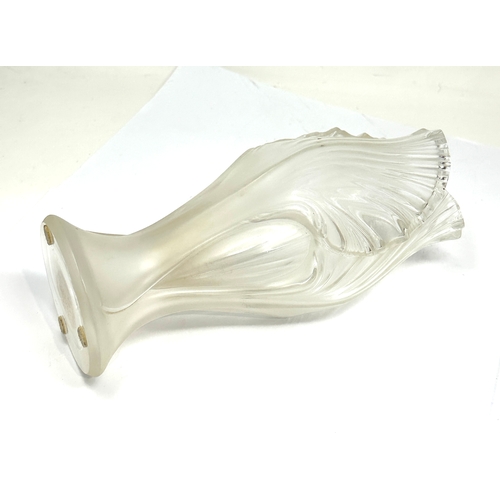 549 - Lalique France Crystal Iris Vase measures approx height approx 23cm