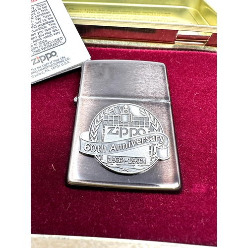 551 - Zippo 60th anniversary cigarette lighter original tin unused condition