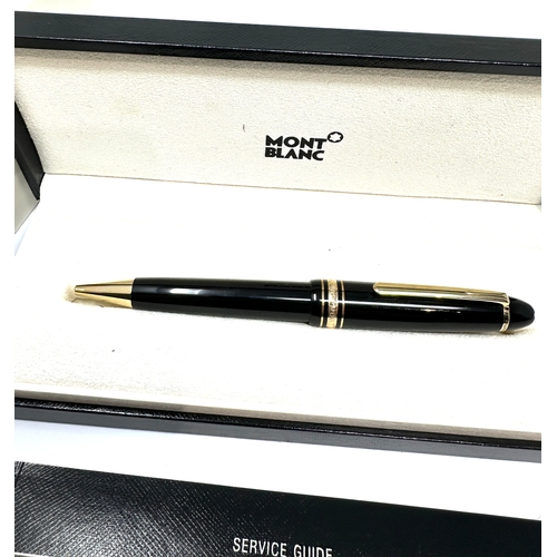 527 - Boxed as new Mont blanc large black roller ball pen