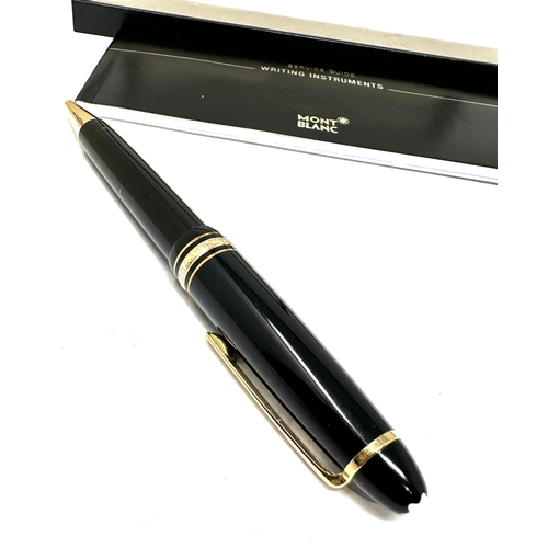 527 - Boxed as new Mont blanc large black roller ball pen