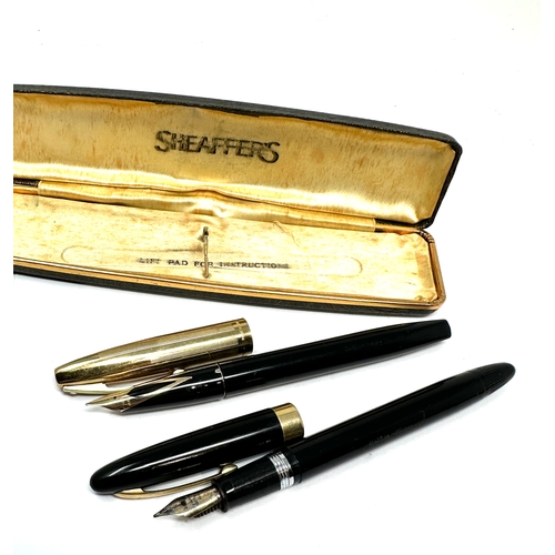 535 - 2 Vintage 14ct gold nib sheaffer fountain pens