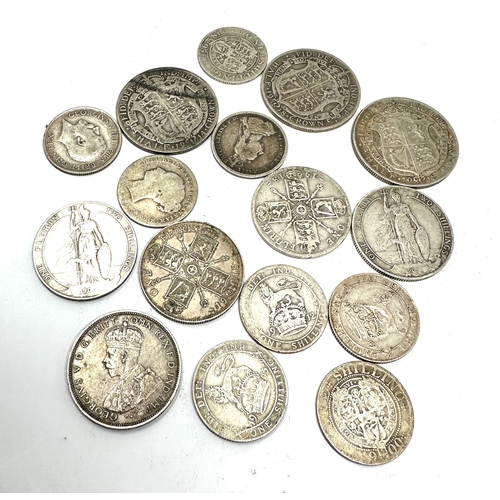 515 - selection of pre 1920 silver coins inc half crowns florins shillings