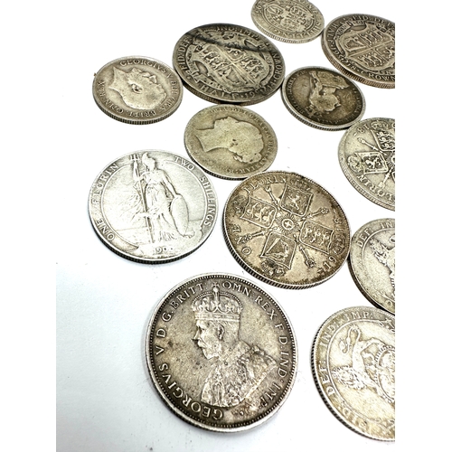 515 - selection of pre 1920 silver coins inc half crowns florins shillings