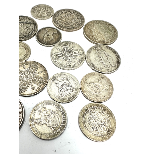 515 - selection of pre 1920 silver coins inc half crowns florins shillings