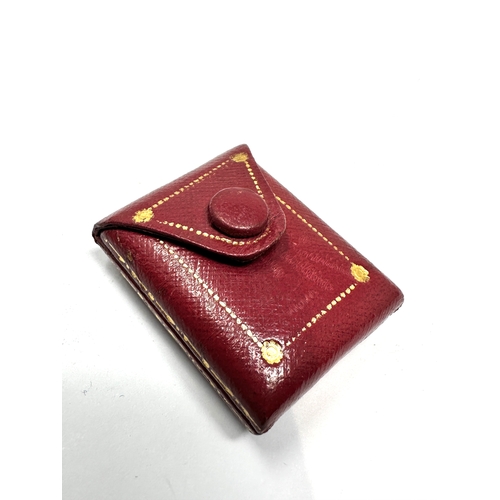 562 - small leather cartier envelope design jewellery box measures approx 4cm by 3cm