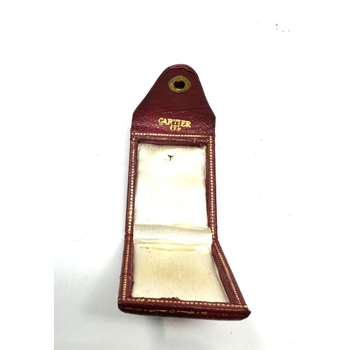 562 - small leather cartier envelope design jewellery box measures approx 4cm by 3cm