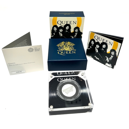 519 - QUEEN : Royal Mint 2020 Music Legends UK Half Ounce Silver Proof Coin