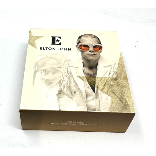 520 - Elton John 2020 UK Half Ounce Silver Proof Coin Royal Mint