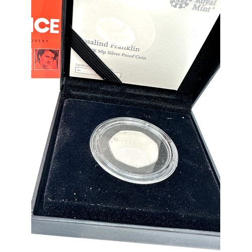 521 - Innovation In Science Rosalind Franklin 50p Silver proof coin boxed c.o.a