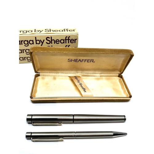 539 - Sheaffer Targa 1005 Ballpoint & Fountain Pen 14ct gold fountain pen