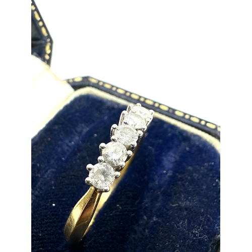 90 - 18ct gold 5 stone diamond ring 0.50 ct diamonds weight 3.3g