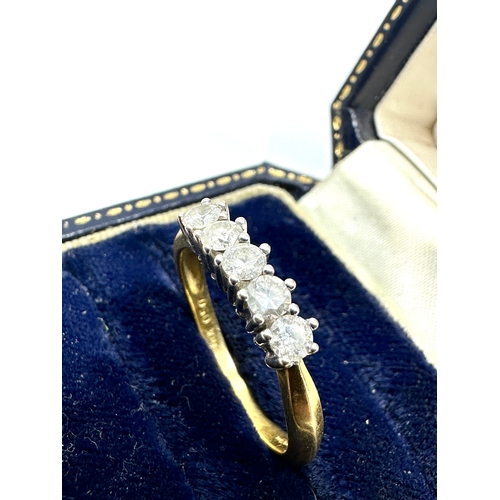 90 - 18ct gold 5 stone diamond ring 0.50 ct diamonds weight 3.3g