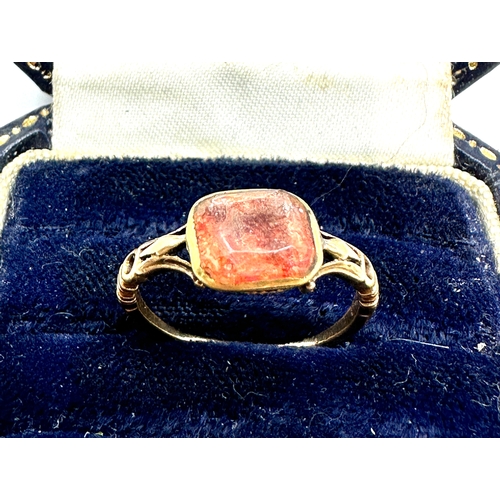 91 - Antique gold georgian pink garnet ring weight 2.7g