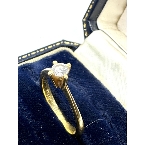 101 - 18ct gold diamond solitaire diamond ring weight 3g