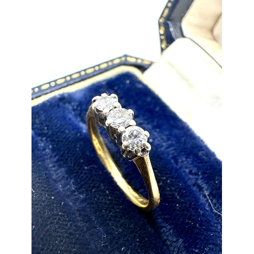 103 - 18ct gold diamond ring weight 2g